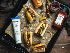 Zucchini Hot Dogs with HUGO Condiments