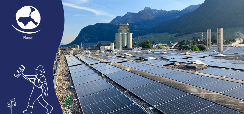 Photovoltaikanlage auf den Dächern von Aigle